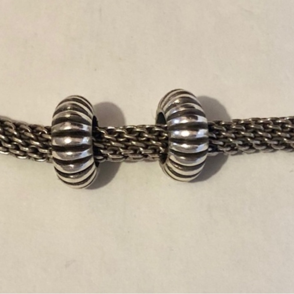 Two 🆕 Brighton Balloon Spacers Thin curved silver beads Etched horizontal lines